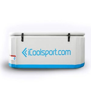 IceMate two‑person ice bath setup in GBA living space