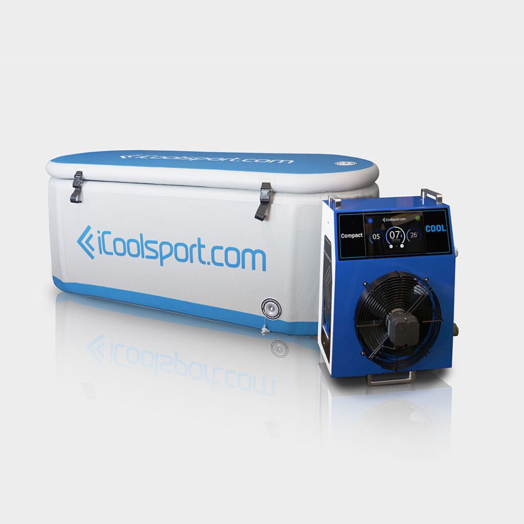 IceMate Inflatable Portable Ice Bath and Compact Cool Ice Bath Chiller Package