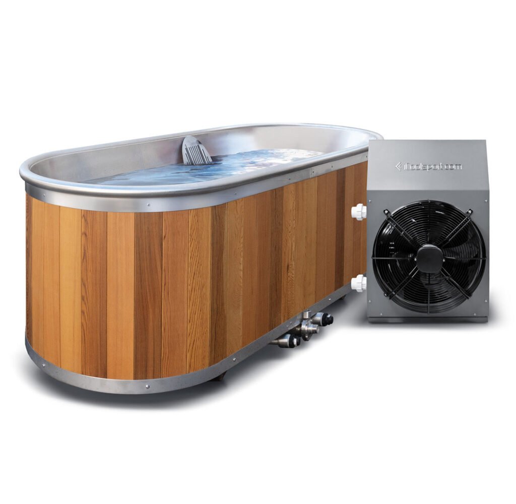 iSteel Stainless Steel and Cedar Cold Plunge with Remote Turbo Mini Chiller Hong Kong – iCoolSport | Kung Sheung