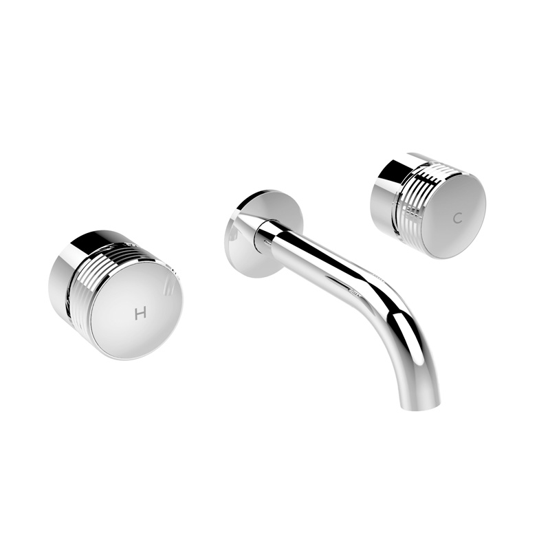 Wall mounted three-holes basin mixer