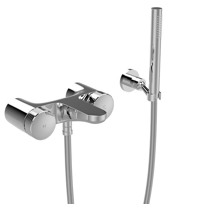 Exposed bath tap with shower set