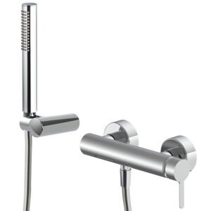 Exposed shower mixer with shower set