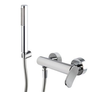 Exposed shower mixer with shower set