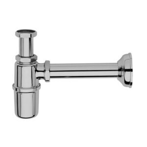 Bottle-shaped siphon 1” 1/4 for washbasin,without drain, pipe cm 24 and brass washer