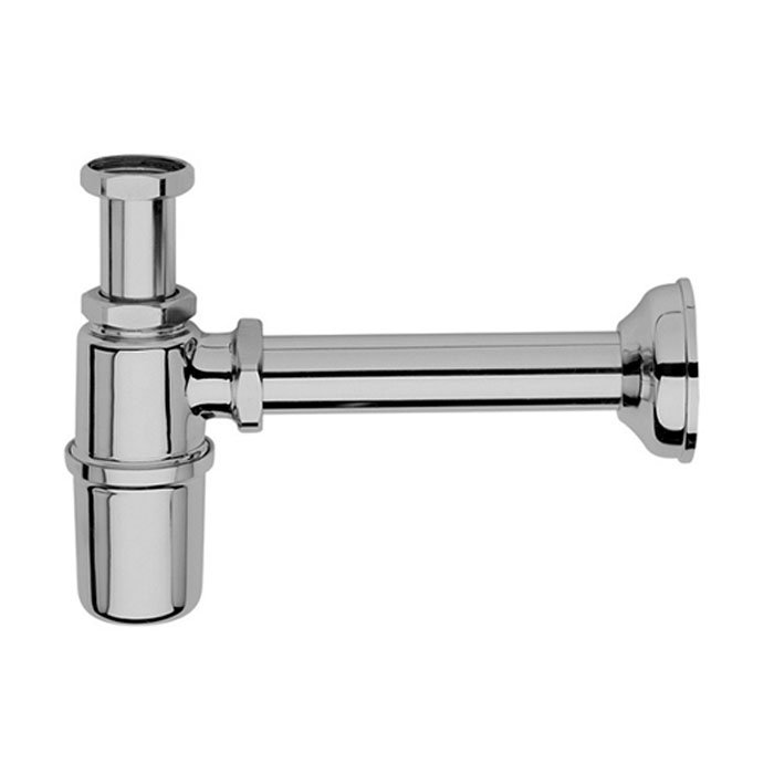 Bottle-shaped siphon 1” 1/4 for washbasin,without drain, pipe cm 24 and brass washer
