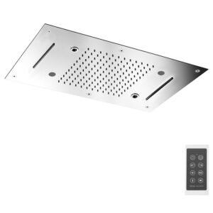Harmonia Ceiling mounted stainless steel showerhead with LED for chromotherapy