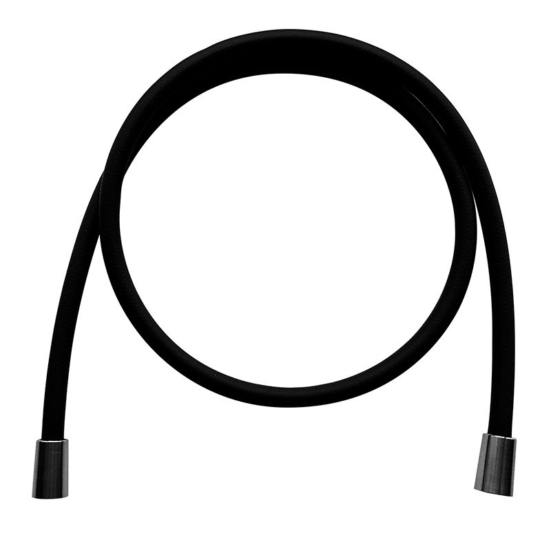 Flexible hose in stainless braided covered with black matt rubber film