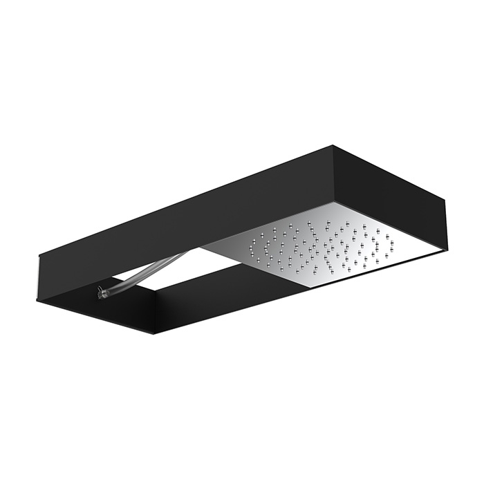 Wall mounted Moove showerhead with black frame