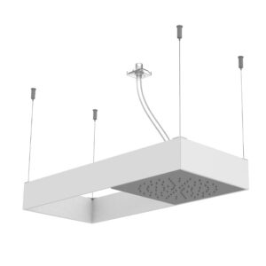 Moove ceiling mounted showerhead with frame white matt finishing