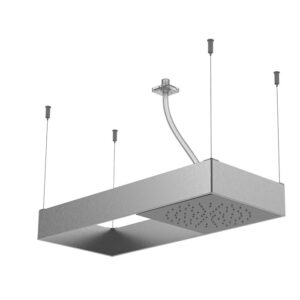 Moove Ceiling mounted showerhead brushed stainless steel finishing