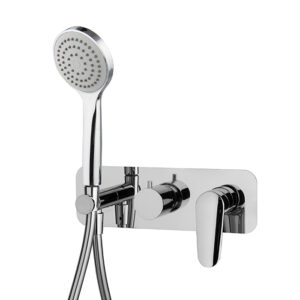 Single lever bath and shower mixer for concealed installation 2 outlets with shower set