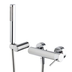 Exposed shower mixer with shower set