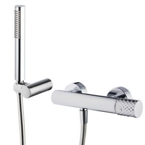 Exposed shower mixer with shower set