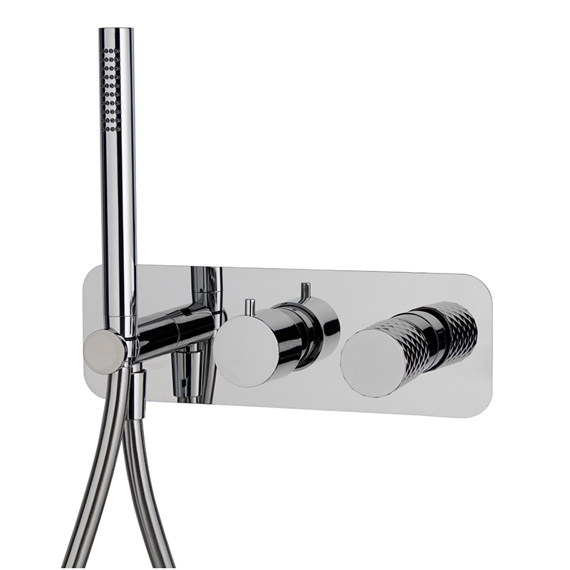 Single lever bath and shower mixer for concealed installation 2 outlets with shower set
