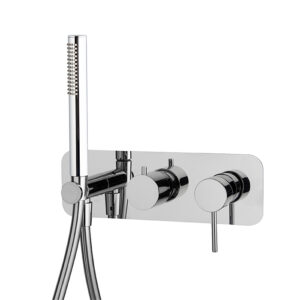 Single lever bath and shower mixer for concealed installation 2 outlets with shower set