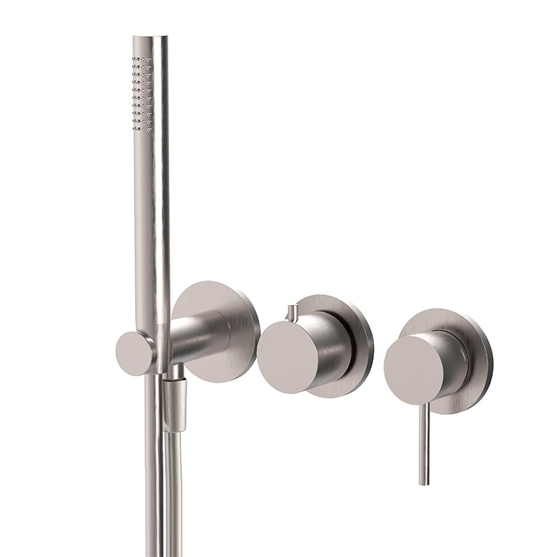 Single lever bath and shower mixer for concealed installation 2 outlets with shower set