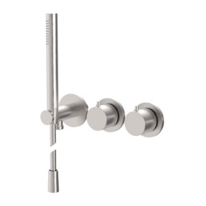 Thermostatic bath and shower mixer for concealed installation 2 outlets with shower set