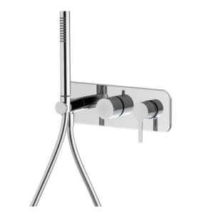 Single lever bath and shower mixer for concealed installation 2 outlets with shower set