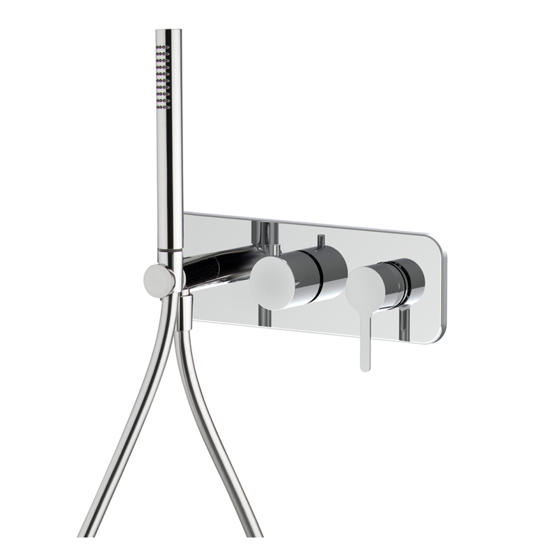 Single lever bath and shower mixer for concealed installation 2 outlets with shower set