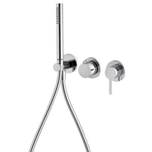 Single lever bath and shower mixer for concealed installation 2 outlets with shower set