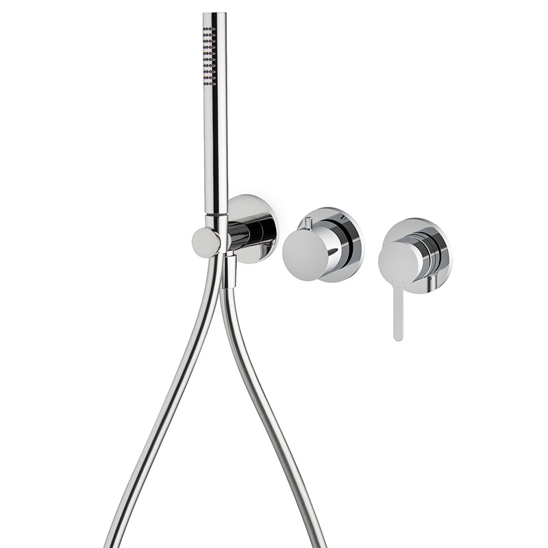 Single lever bath and shower mixer for concealed installation 2 outlets with shower set