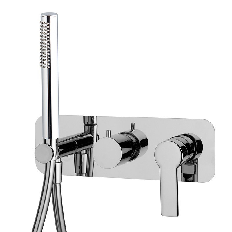Deck mounted bath mixer