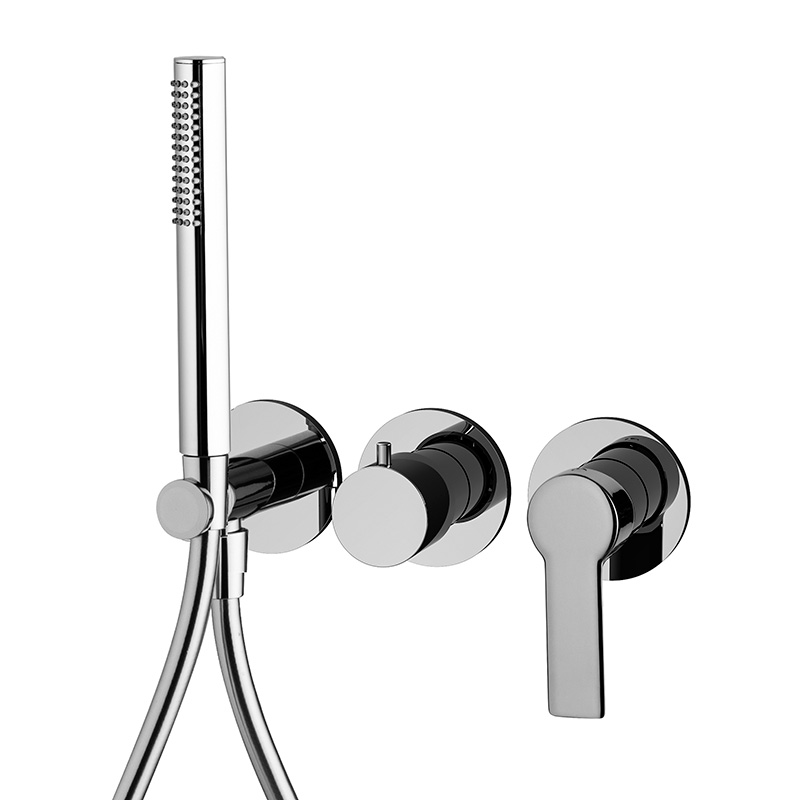 Single lever bath and shower mixer for concealed installation 2 outlets with shower set