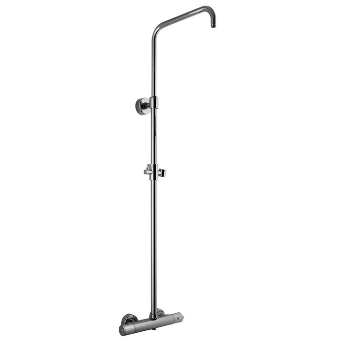 Exposed mechanical shower mixer with shower column