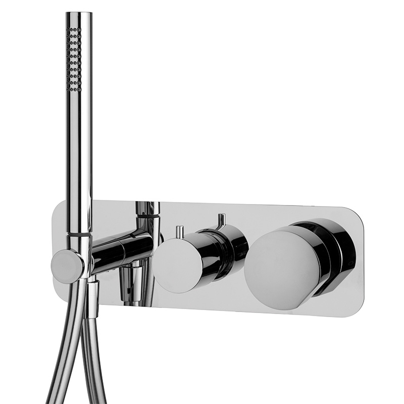 Single lever bath and shower mixer for concealed installation 2 outlets with shower set
