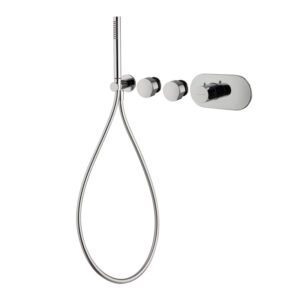 Built-in single lever bath/shower mixer with two outlets