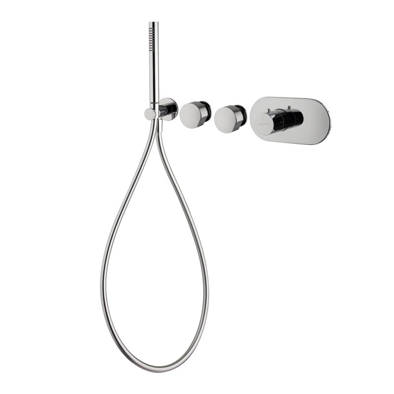 Built-in single lever bath/shower mixer with two outlets