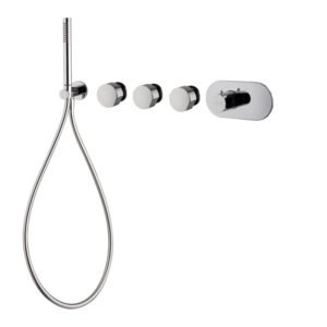 Built-in single lever bath/shower mixer with three outlets