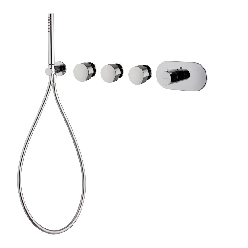 Built-in single lever bath/shower mixer with three outlets