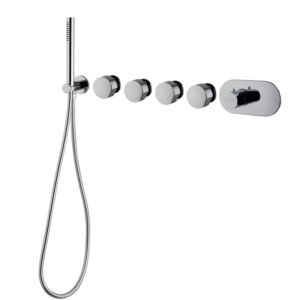 Built-in single lever bath/shower mixer with four outlets