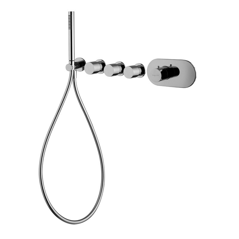 Built-in single lever bath/shower mixer with three outlets