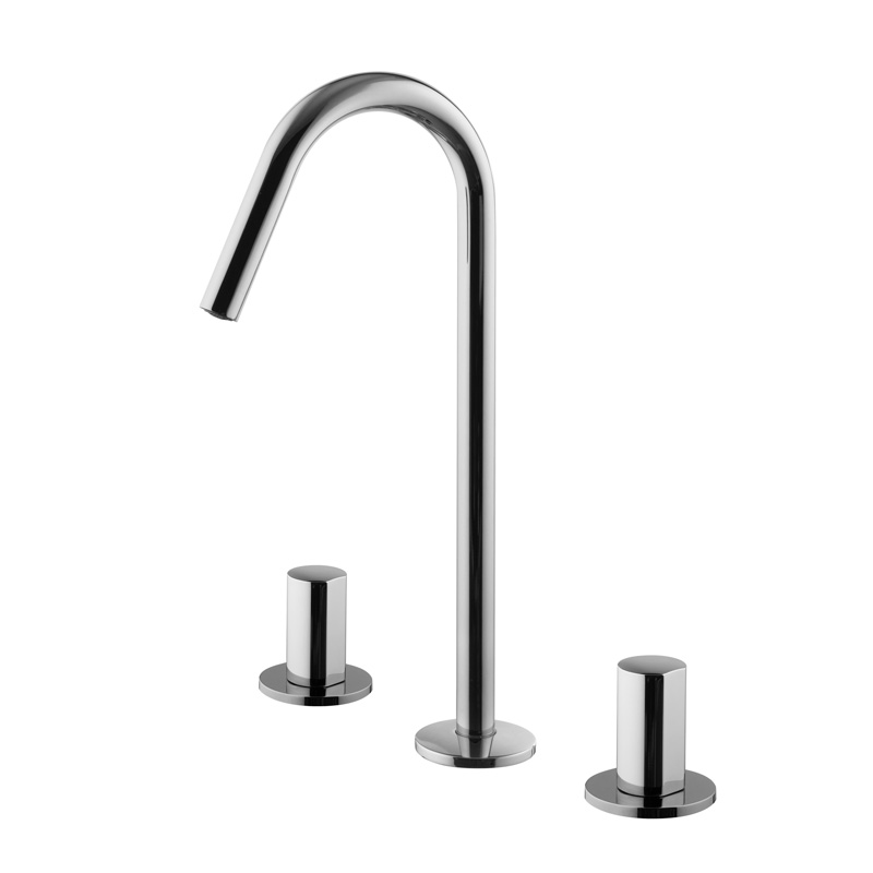 Three-holes basin mixer with swivel spout - F3191C-THREE-HOLES-BASIN-MIXER-WITH-SWIVEL-SPOUT