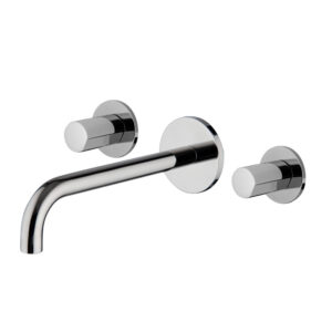 Wall mounted three-holes basin mixer