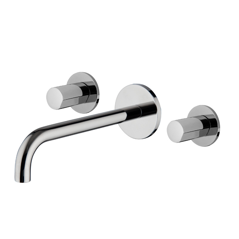 Wall mounted three-holes basin mixer