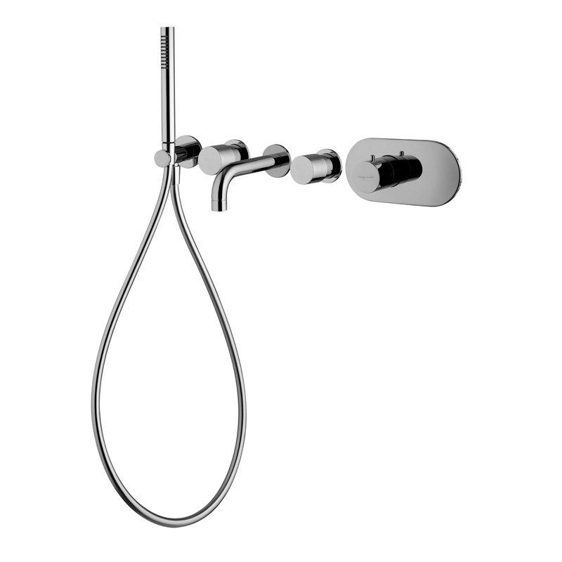 Two outlets thermostatic built in bath mixer