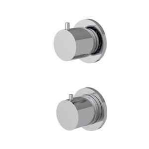 Thermostatic mixer for concealed installation with 2 outlets diverter