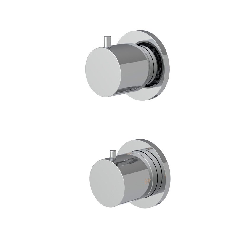 Thermostatic mixer for concealed installation with 2 outlets diverter