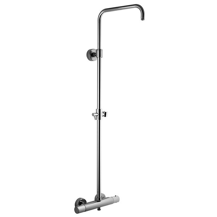 Exposed mechanical shower mixer with shower column