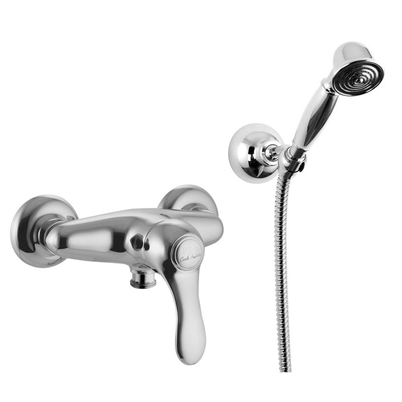 Exposed shower mixer with shower set
