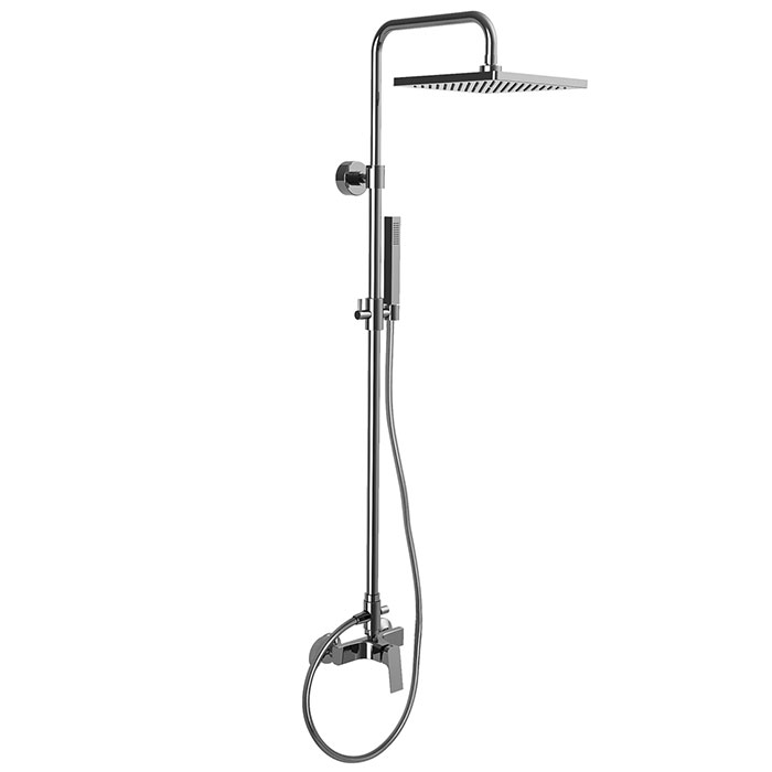 Shower column with showerhead and shower set