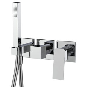 Single lever bath and shower mixer for concealed installation 2 outlets with shower set