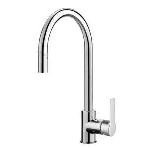 Kitchen mixer with extractable handshower Mast