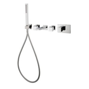 Two outlets thermostatic built in bath mixer