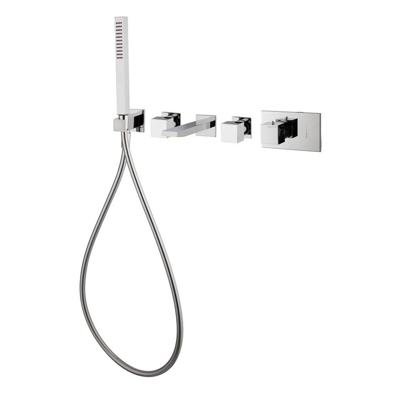 Two outlets thermostatic built in bath mixer