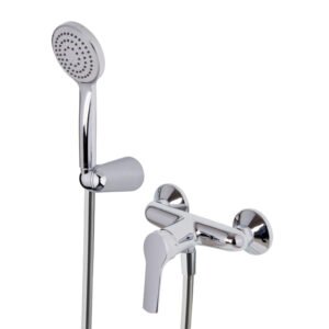 Exposed shower mixer with shower set