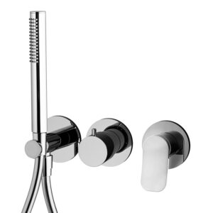 Single lever bath and shower mixer for concealed installation 2 outlets with shower set